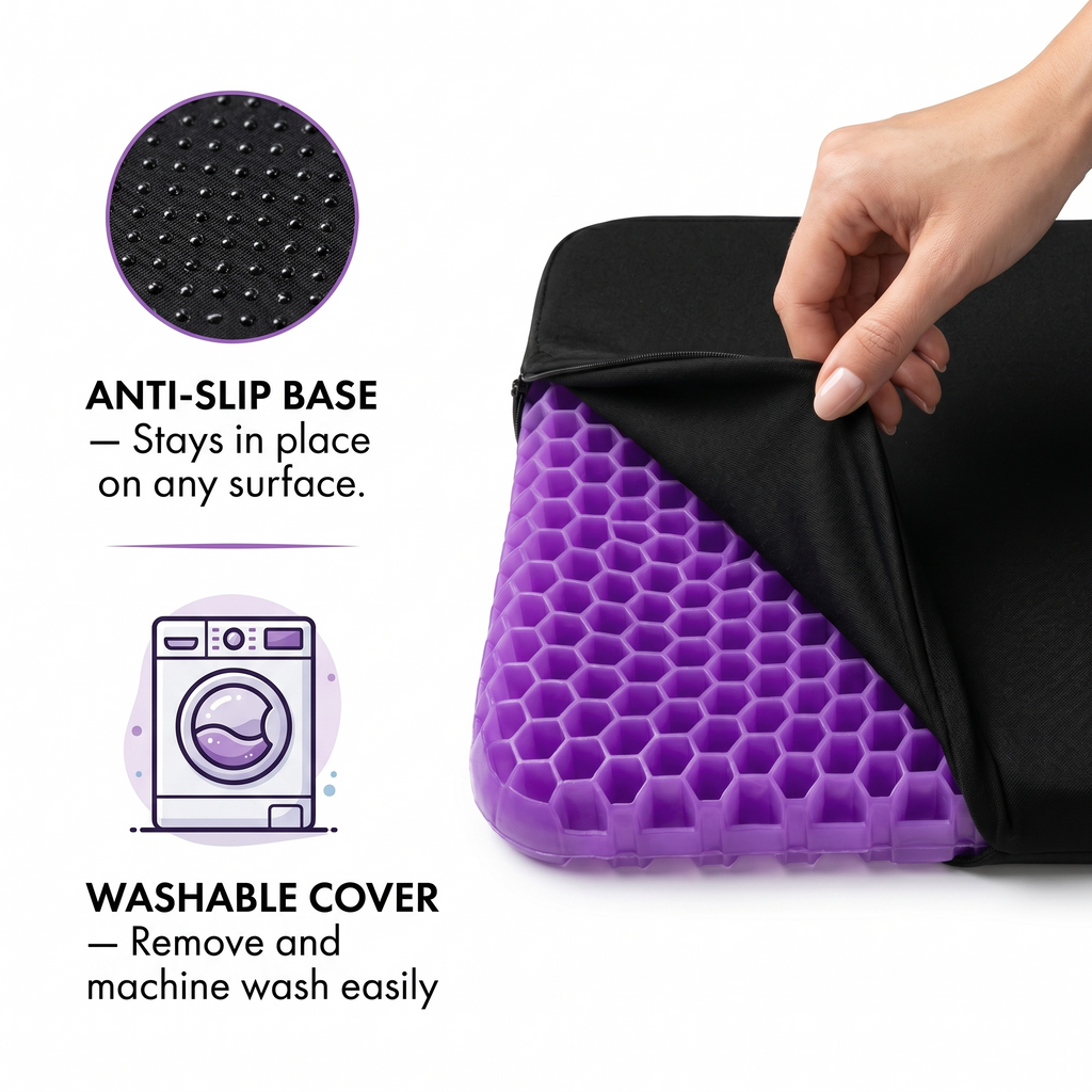 Relevia Honeycomb Gel Seat Cushion – Instant Relief for Back, Tailbone & Coccyx Pain