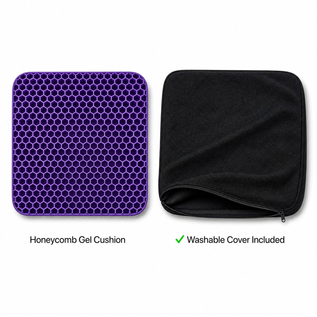 Relevia Honeycomb Gel Seat Cushion – Instant Relief for Back, Tailbone & Coccyx Pain
